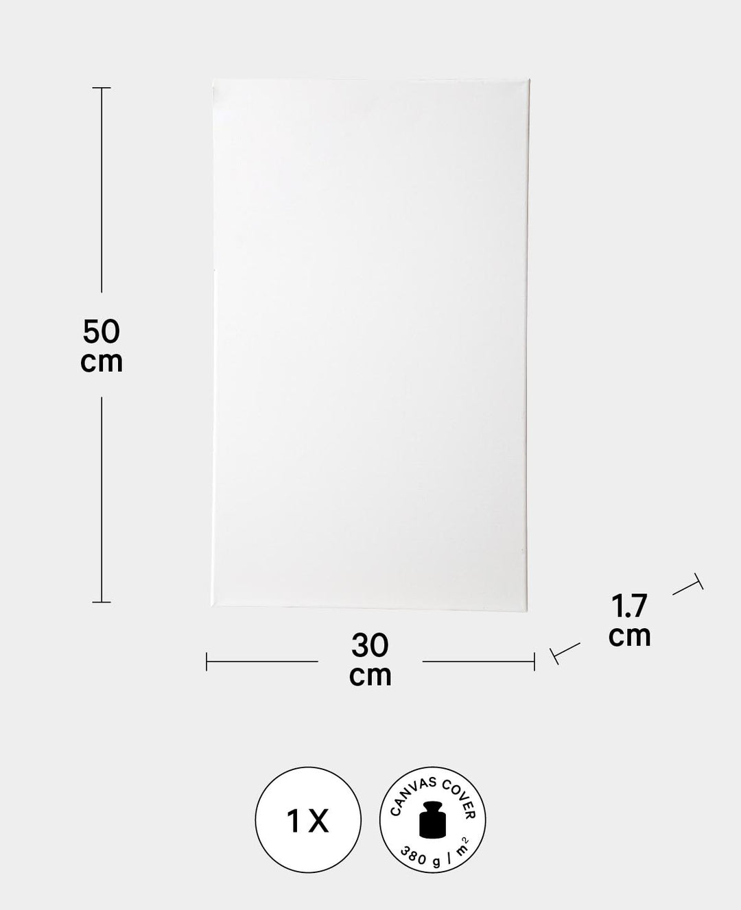 Stretcher Frame Classic, 1.7 x 30 x 50 cm, White