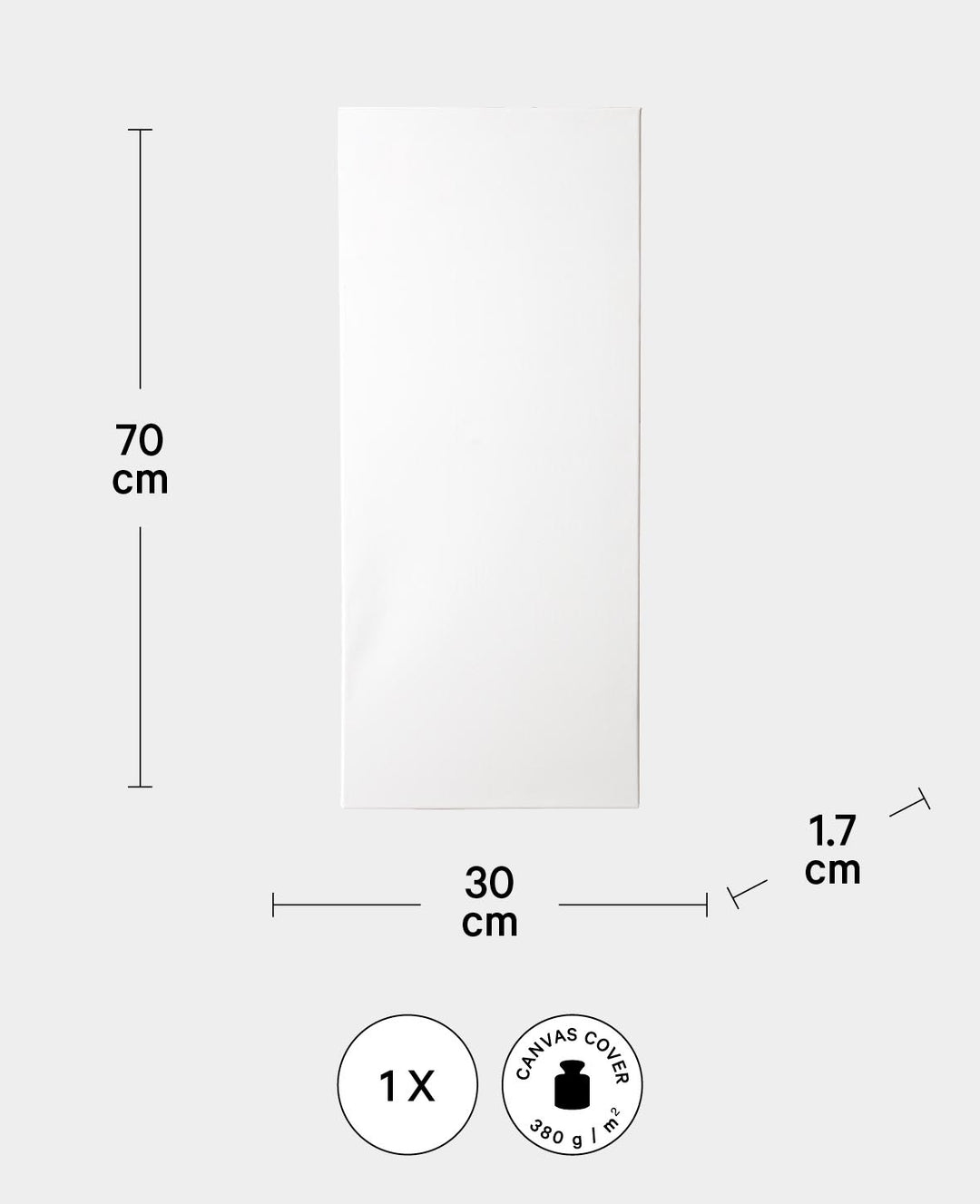 Châssis Classic, 1,7 x 30 x 70 cm, Blanc