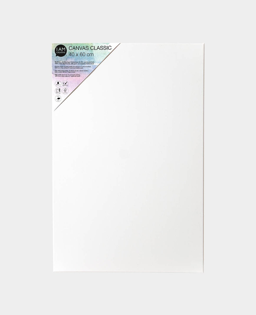 Stretched Canvas Classic, 1.7 x 40 x 60 cm, White