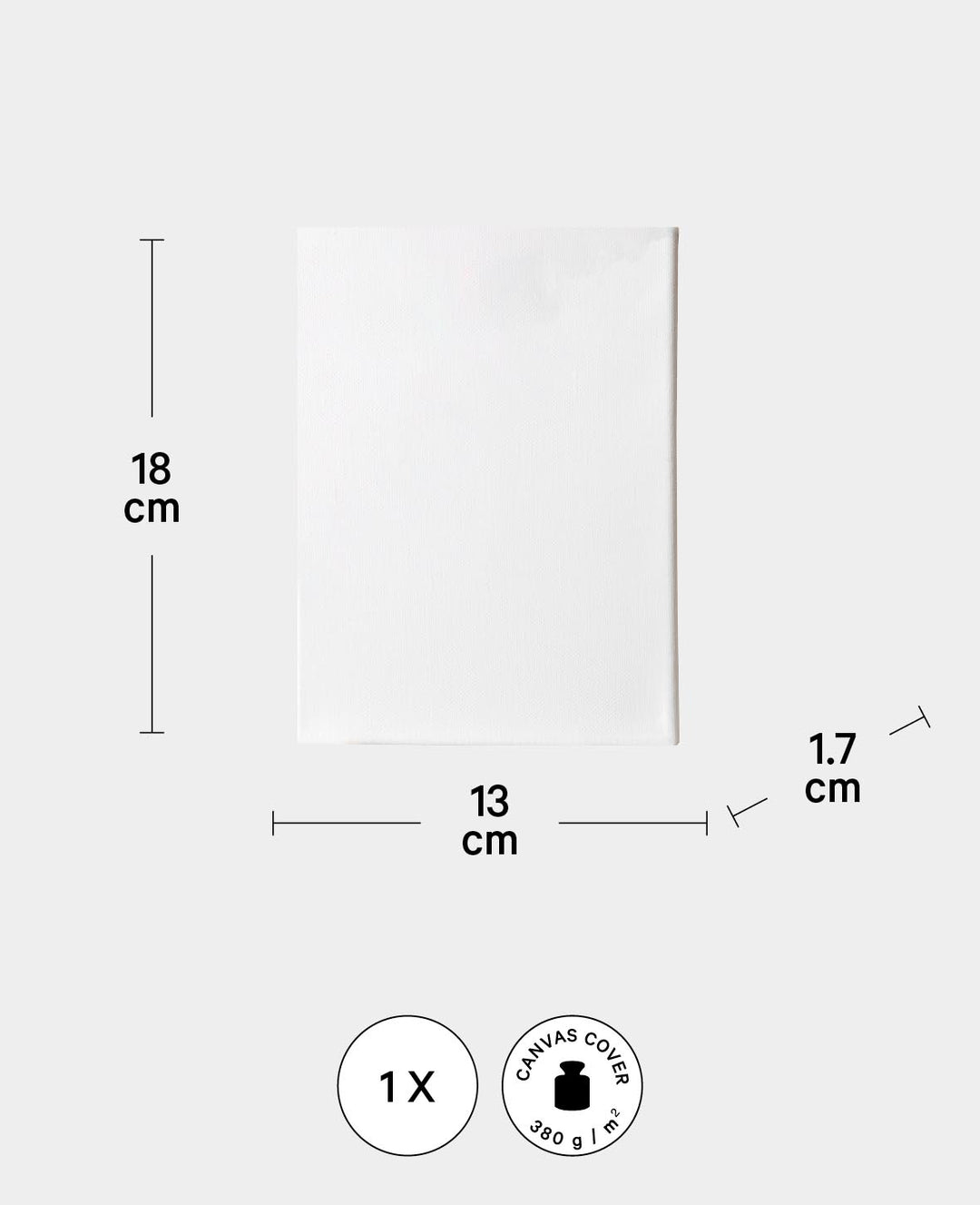 Stretched Canvas, 1.7 x 13 x 18 cm, White, 3 pcs.