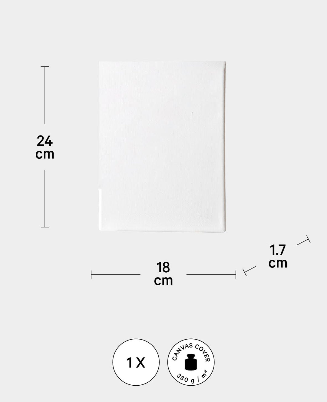 Stretcher frame, 1.7 x 18 x 24 cm, white, 3 pcs.