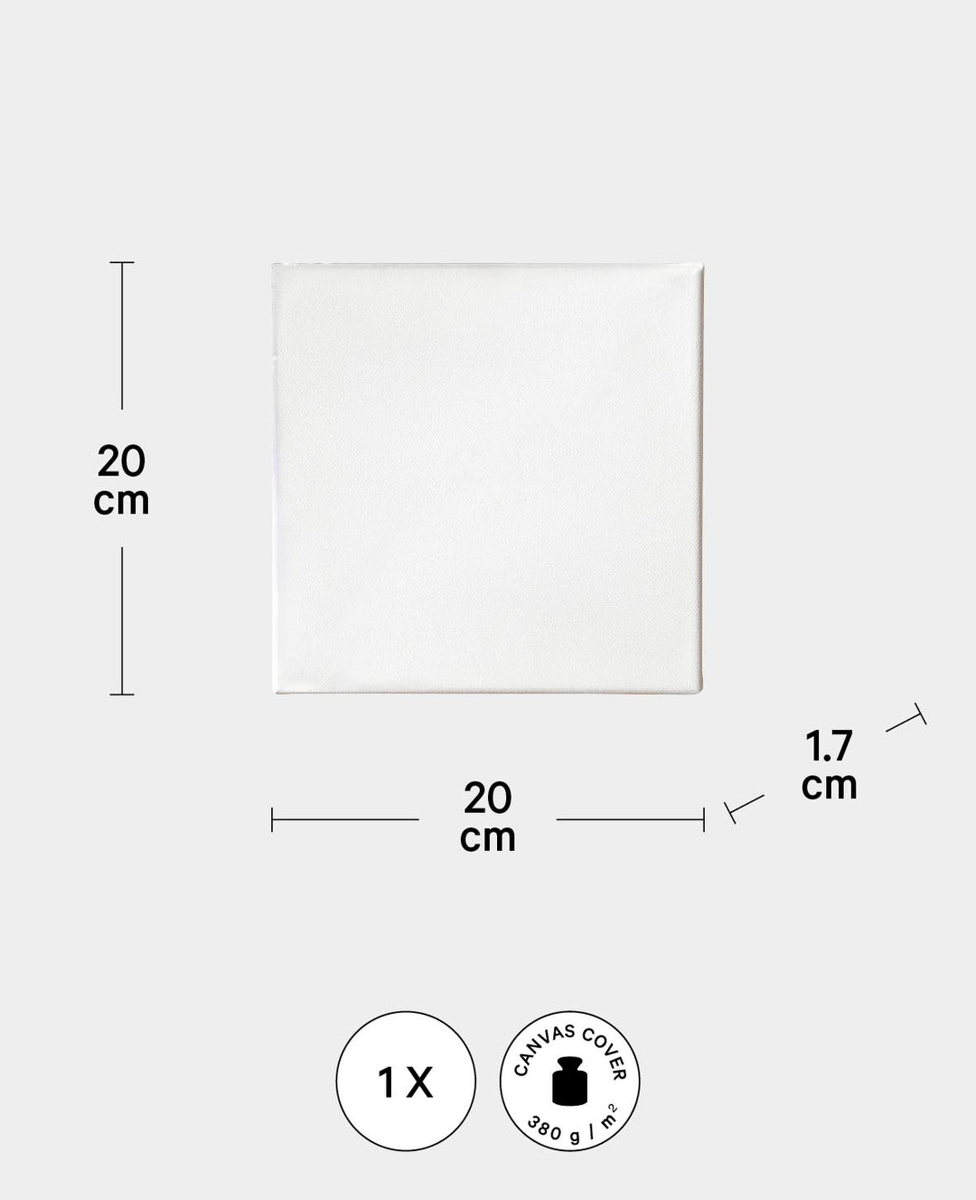 Stretcher frame, 1.7 x 20 x 20 cm, white, 3 pcs.