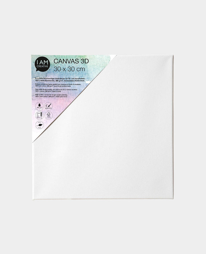 Stretched Canvas 3D, 3.7 x 30 x 30 cm, White