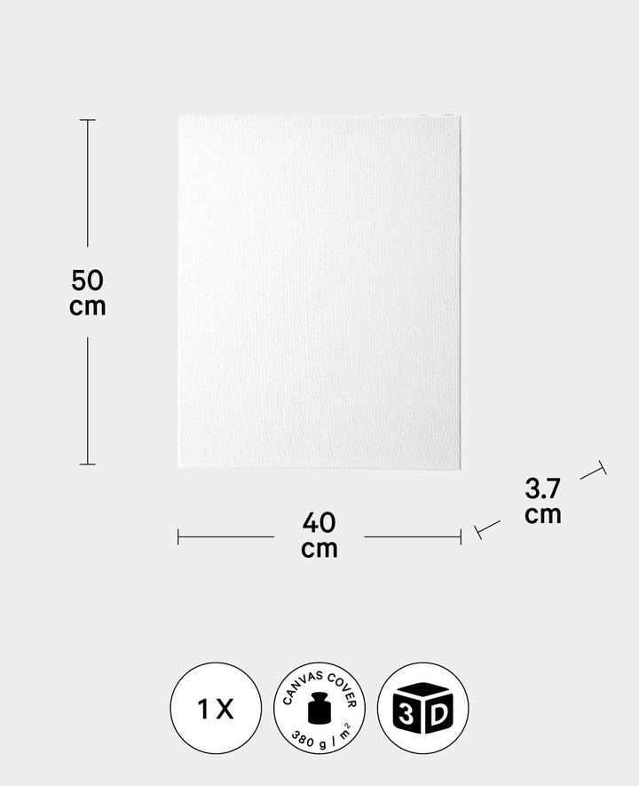 Stretched Canvas 3D, 3.7 x 40 x 50 cm, White