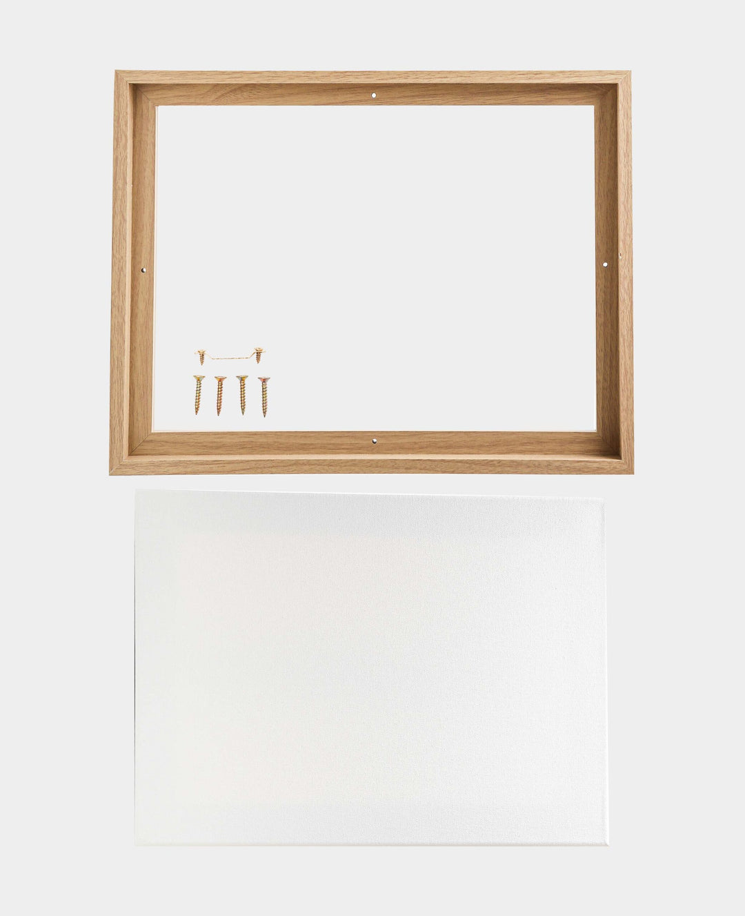 Shadow gap frame set, 34 x 44 cm, incl. stretcher frame (30 x 40 cm), pine wood