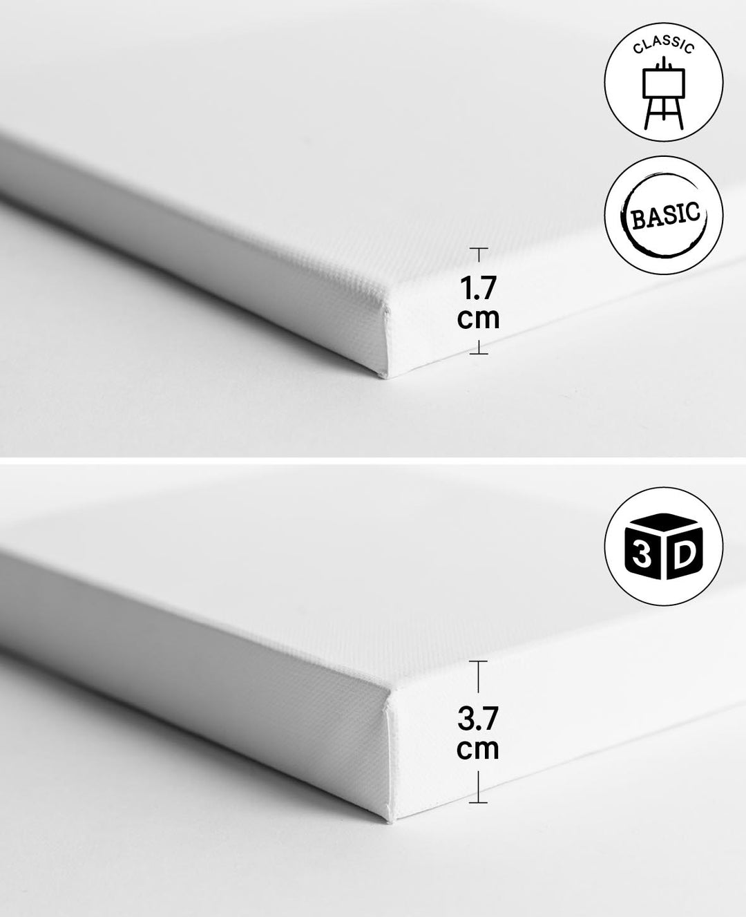 Stretcher Frame Classic, 1.7 x 60 x 70 cm, White
