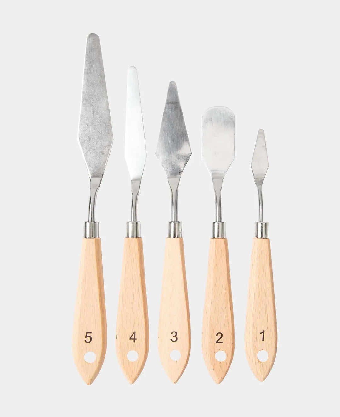 Painting Knife Set, 5-piece Stainless Steel Palette Knife Set with Straight Edges, Painting Spatulas in Various Shapes