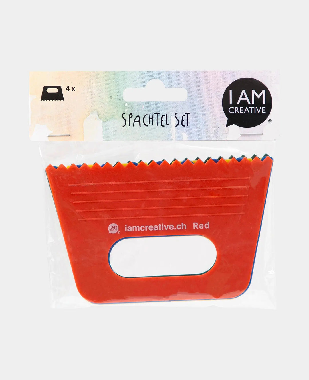 Jeu de spatules en plastique, 4 pièces, avec différentes dentures