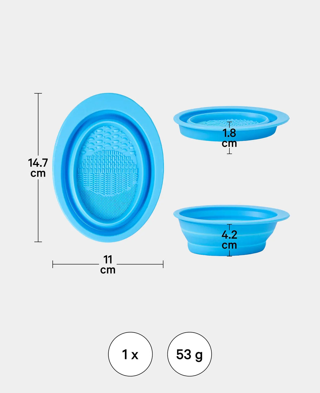 Brush cleaner, brush cleaning container, silicone, 11 x 14.7 cm