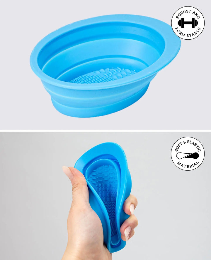 Brush cleaner, brush cleaning container, silicone, 11 x 14.7 cm