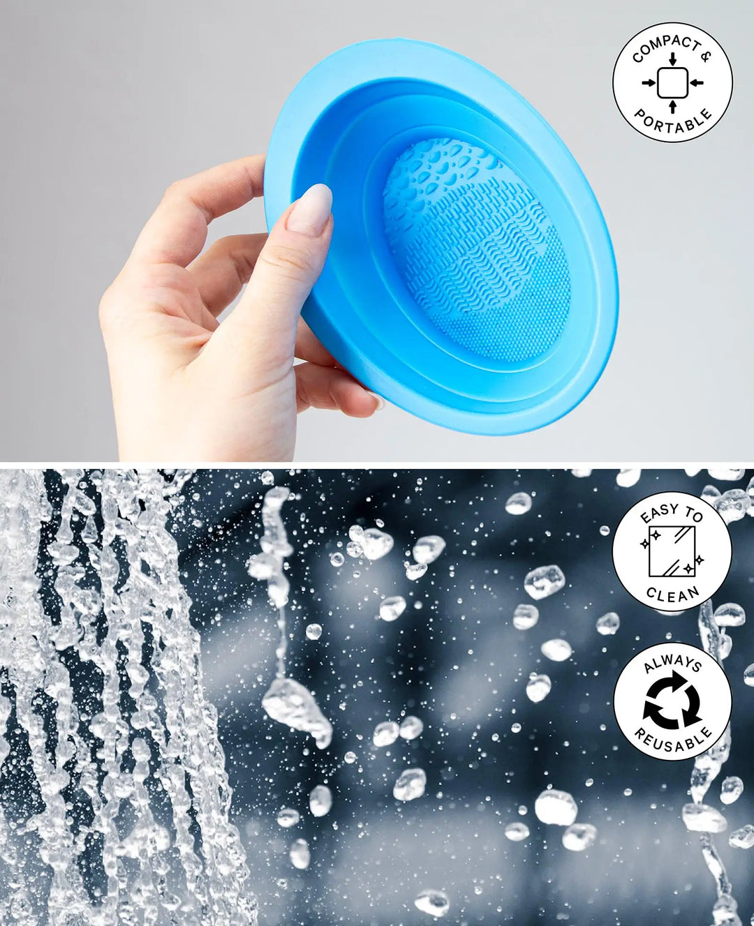 Brush cleaner, brush cleaning container, silicone, 11 x 14.7 cm