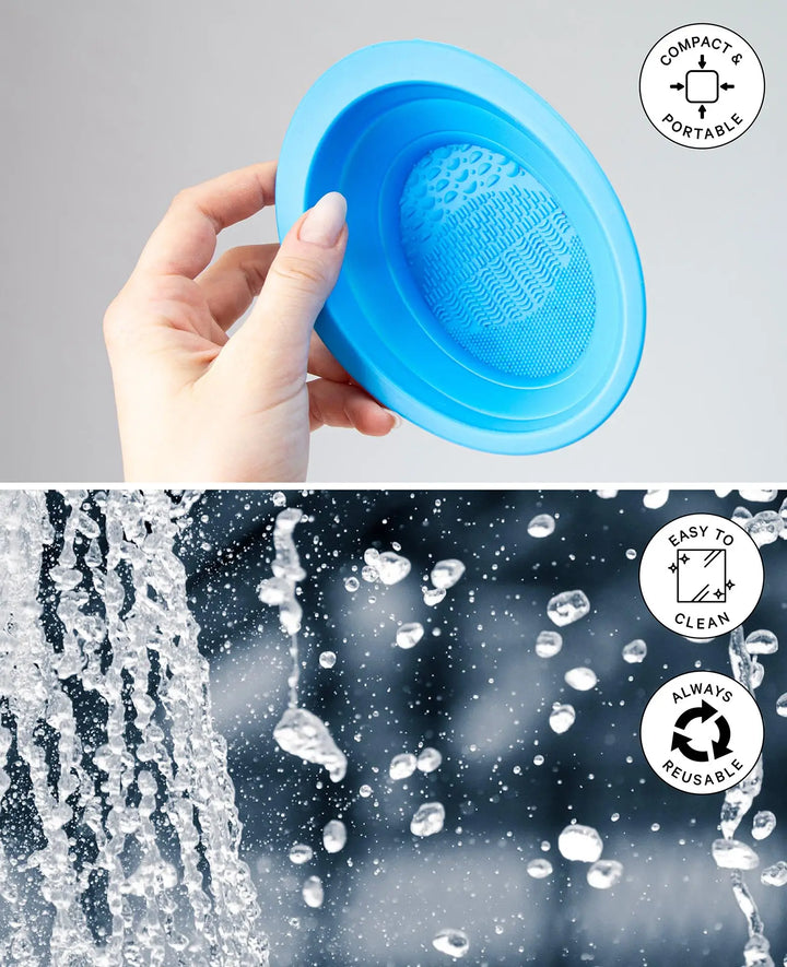 Brush cleaner, brush cleaning container, silicone, 11 x 14.7 cm