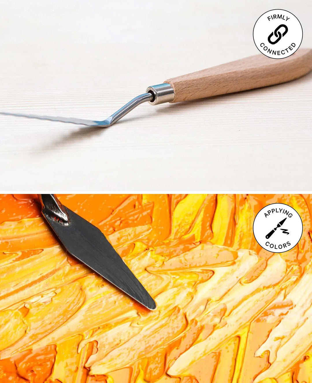 Malmesser Set Professional, 4-teiliges Palettenmesser Set aus Edelstahl mit gezackten Kanten, Malspachtel, 4 Stück