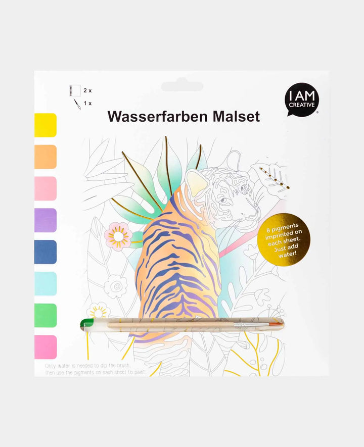 Watercolor Set with Painting Sheets, incl. 1 Brush, 15.2 cm x 20.3 cm, 2 Painting Sheets