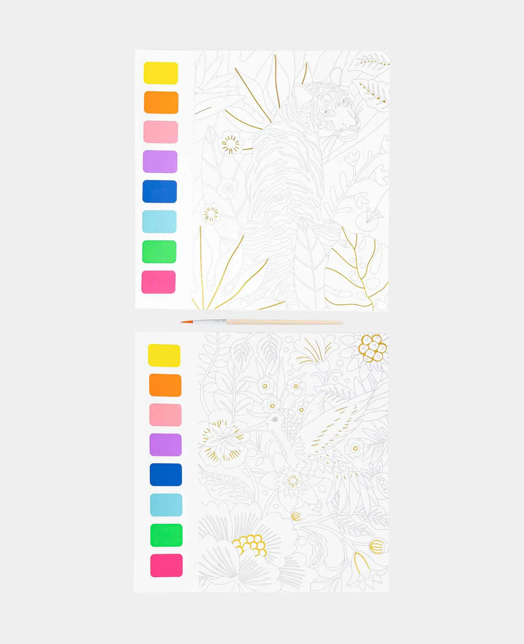 Watercolor Set with Painting Sheets, incl. 1 Brush, 15.2 cm x 20.3 cm, 2 Painting Sheets