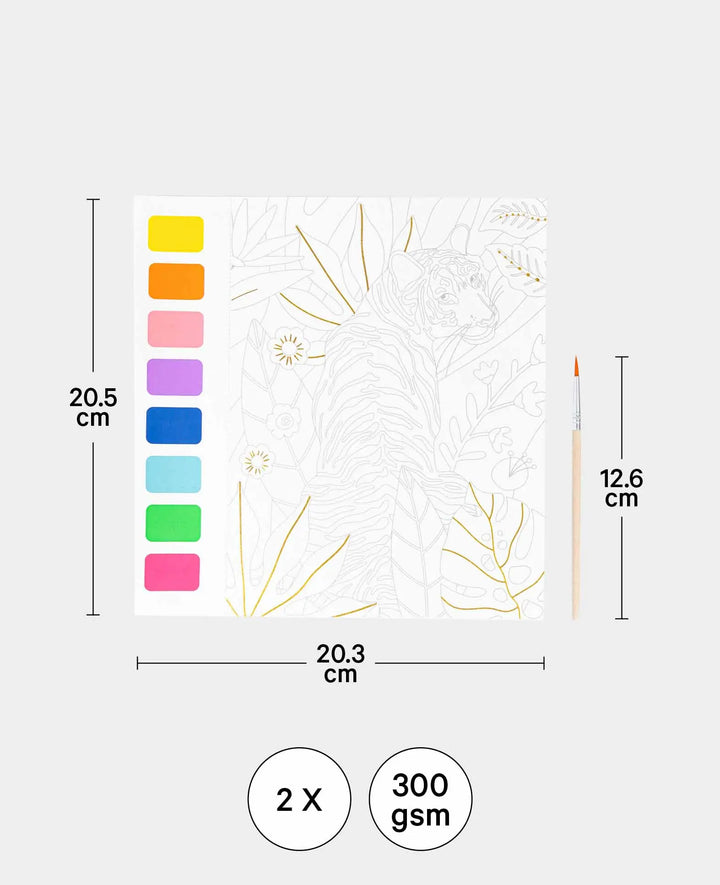 Watercolor Set with Painting Sheets, incl. 1 Brush, 15.2 cm x 20.3 cm, 2 Painting Sheets