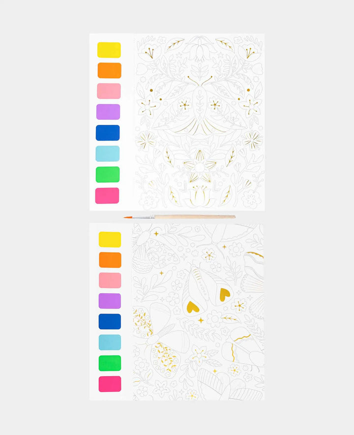 Set de peinture aquarelle, papillon, 2 pièces, pinceau inclus