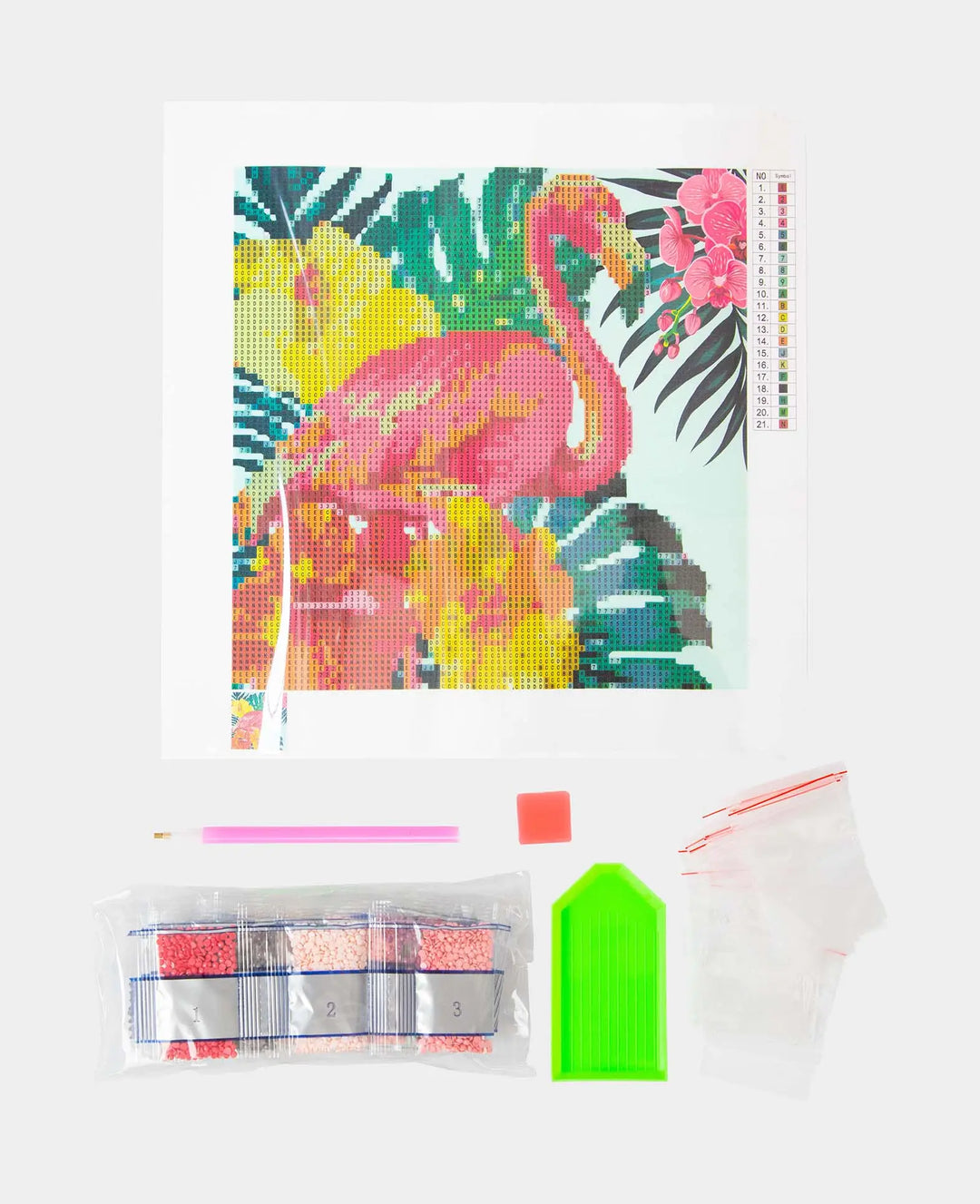 Kit Diamond Painting, Flamant rose, 30 x 30 cm