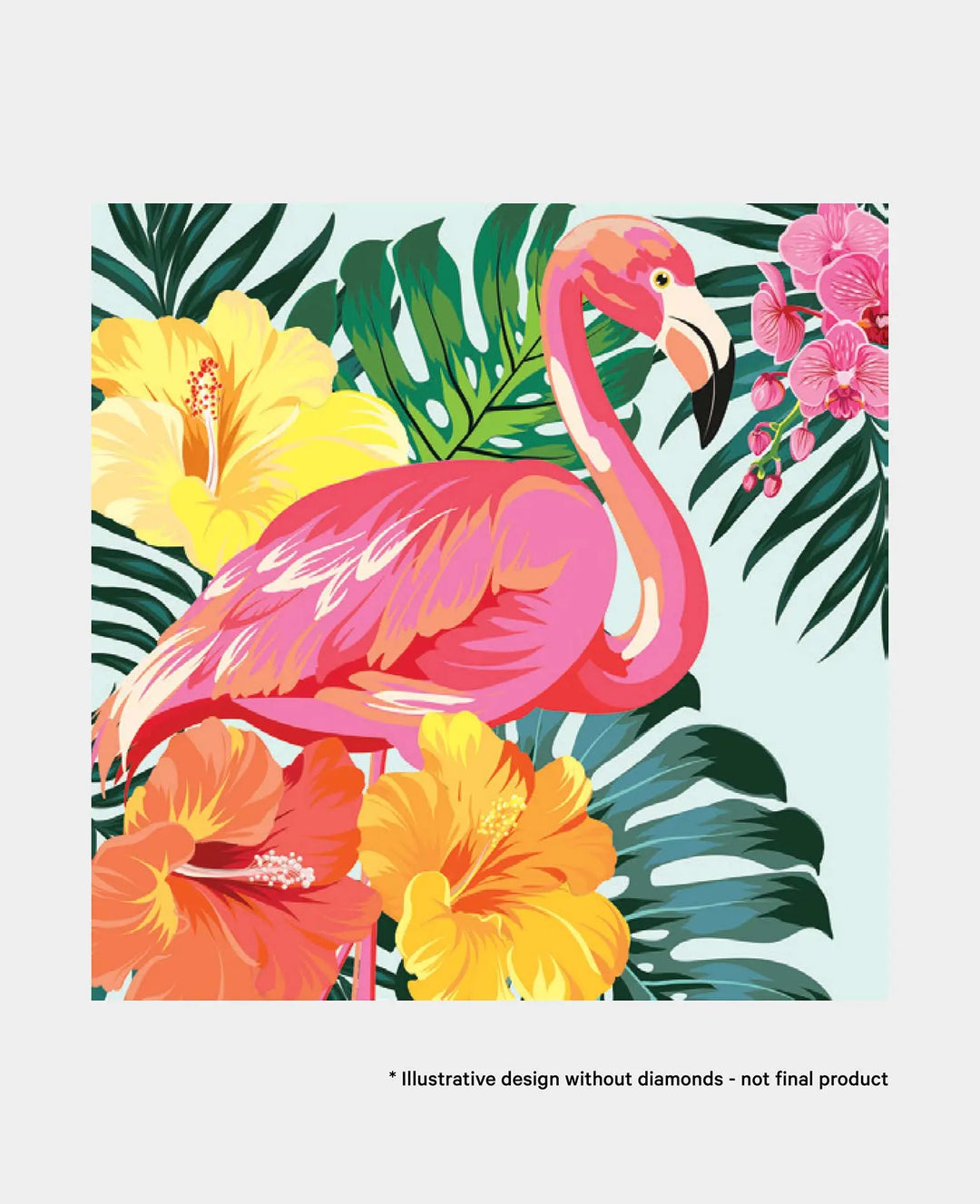 Kit Diamond Painting, Flamant rose, 30 x 30 cm
