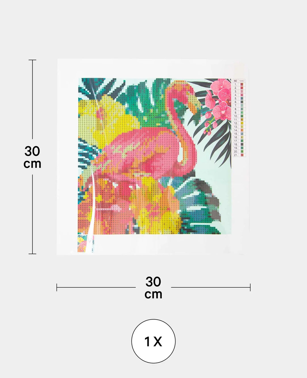 Kit Diamond Painting, Flamant rose, 30 x 30 cm