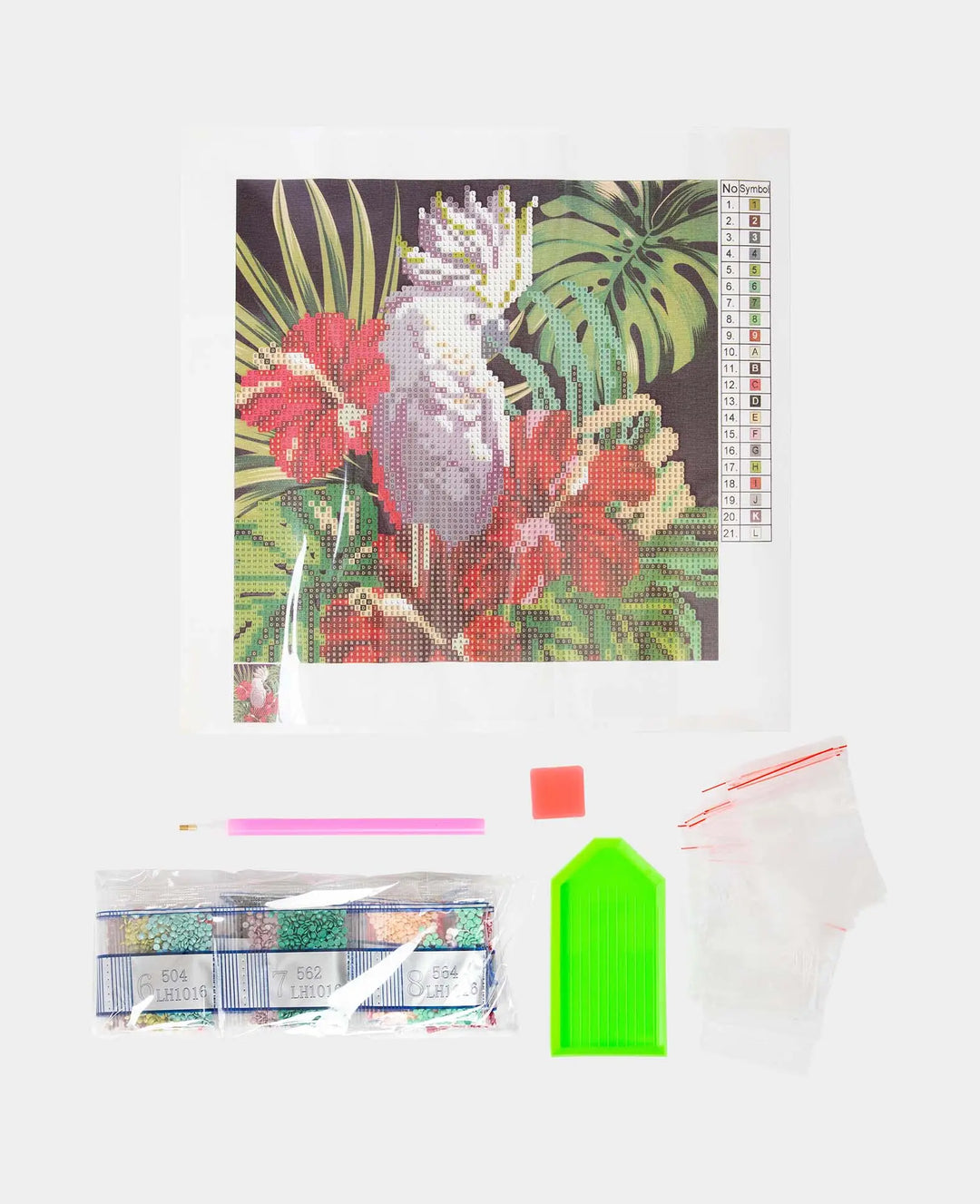 Diamond Painting Kit, Cockatoo, 30 x 30 cm