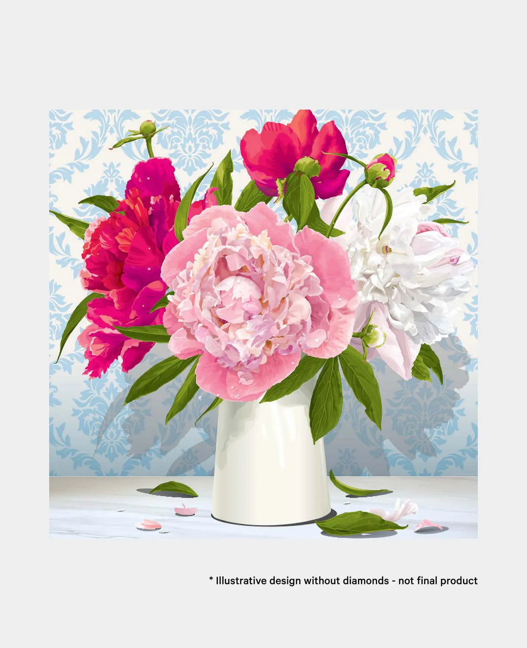 *Diamond Painting Kit, 30x30 cm, Flowers in Vase