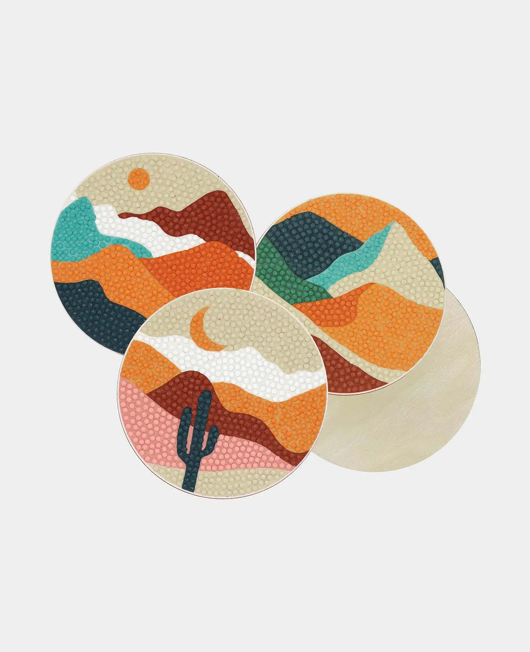 Diamond Painting Untersetzer, Landschaft, Ø 10 cm, 6 Stk.