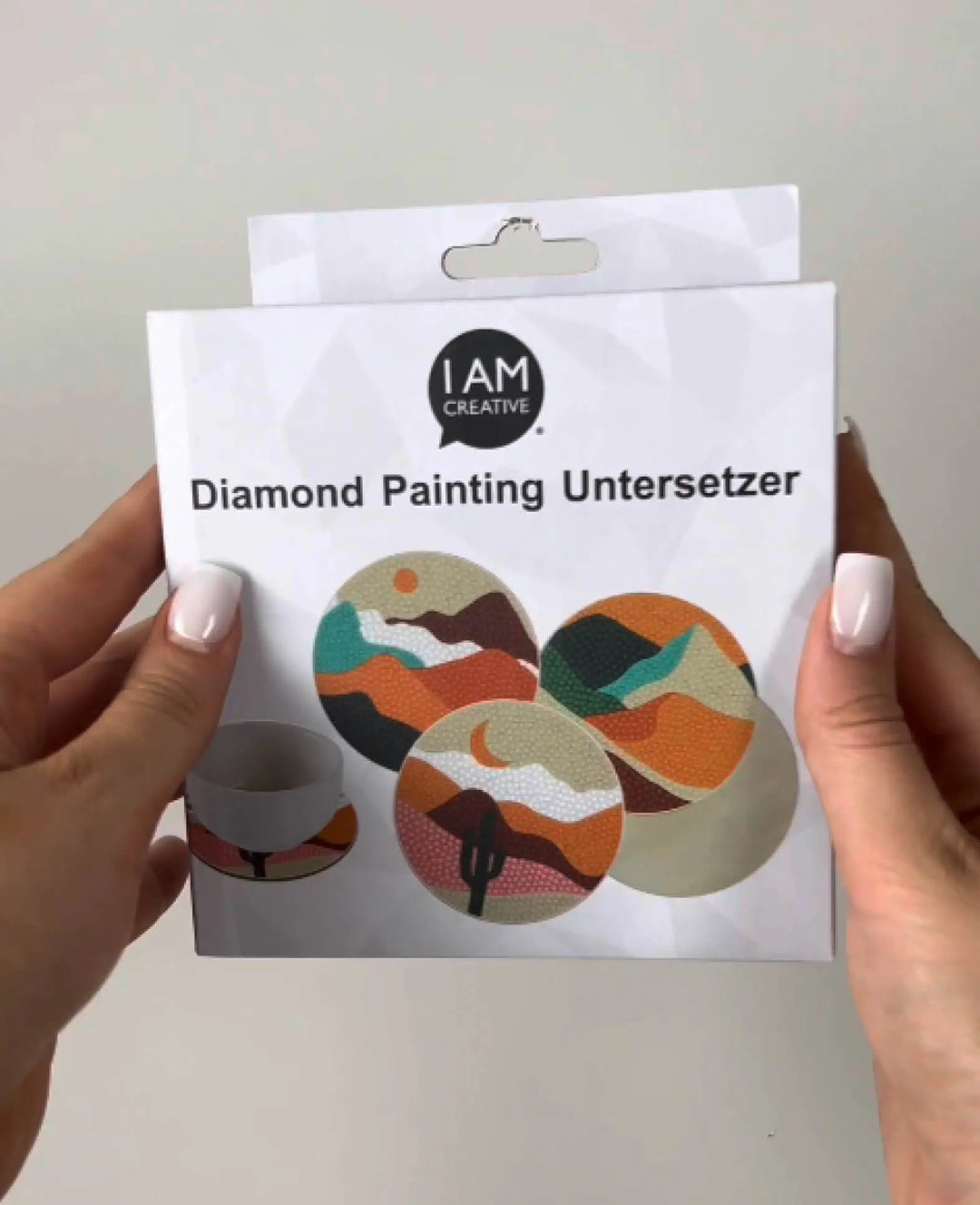 Diamond Painting Untersetzer, Landschaft, Ø 10 cm, 6 Stk.
