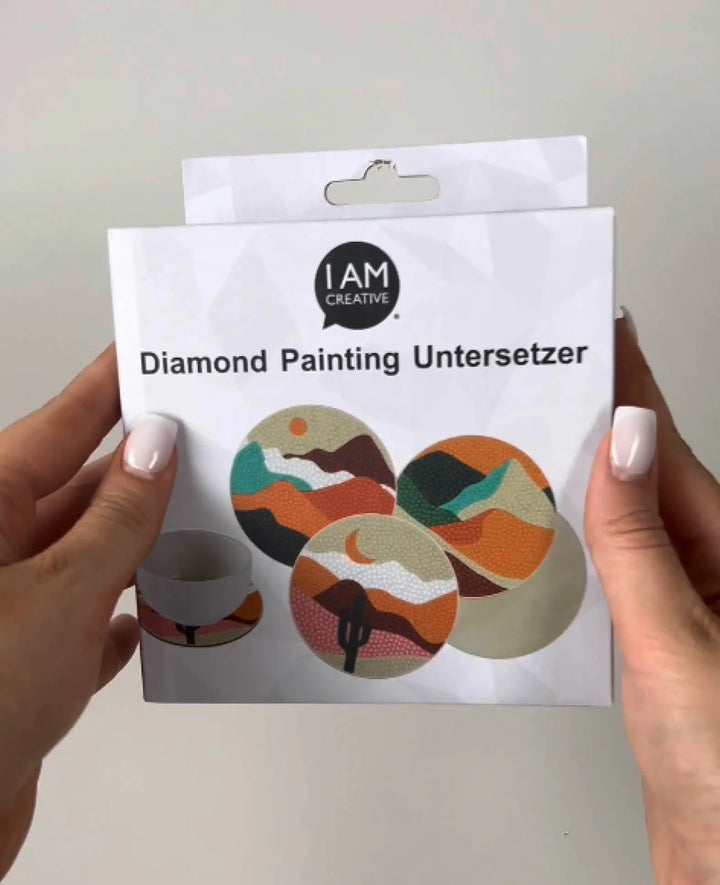 Diamond Painting Untersetzer, Landschaft, Ø 10 cm, 6 Stk.