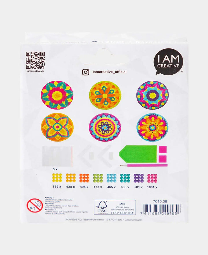 Diamond Painting Untersetzer, Mandala, Ø 10 cm, 6 Stk.