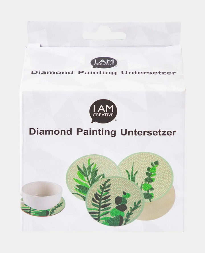 Diamond Painting Untersetzer, Pflanzen, Ø 10 cm, 6 Stk.