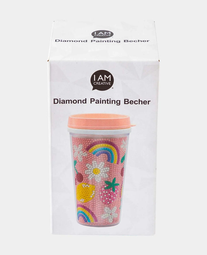 Diamond Painting Tumbler, Pink, Water Bottle, 17 x 9.2 cm