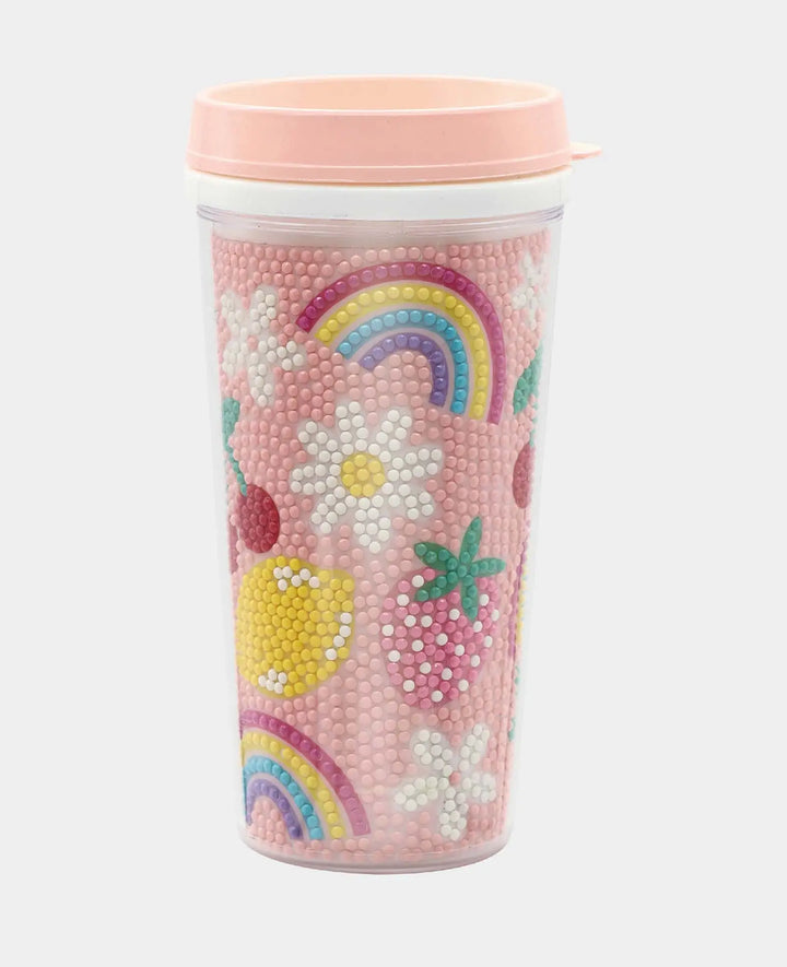 Diamond Painting Tumbler, Pink, Water Bottle, 17 x 9.2 cm