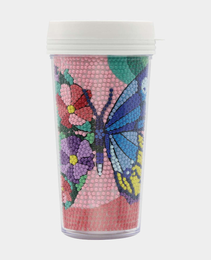 Diamond Painting Cup, Butterfly, Water Bottle, 17 x 9.2 cm