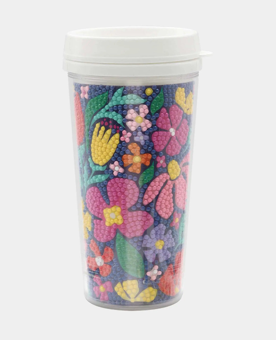 Diamond Painting Becher, Blumen, Trinkflasche, 17 x 9.2 cm
