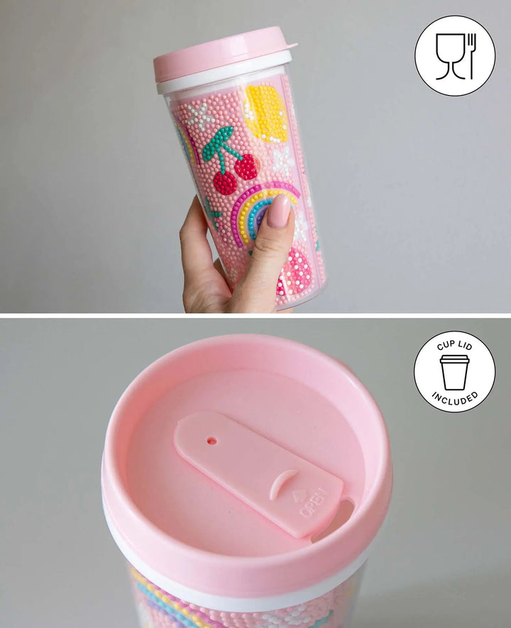 Diamond Painting Cup, Butterfly, Water Bottle, 17 x 9.2 cm