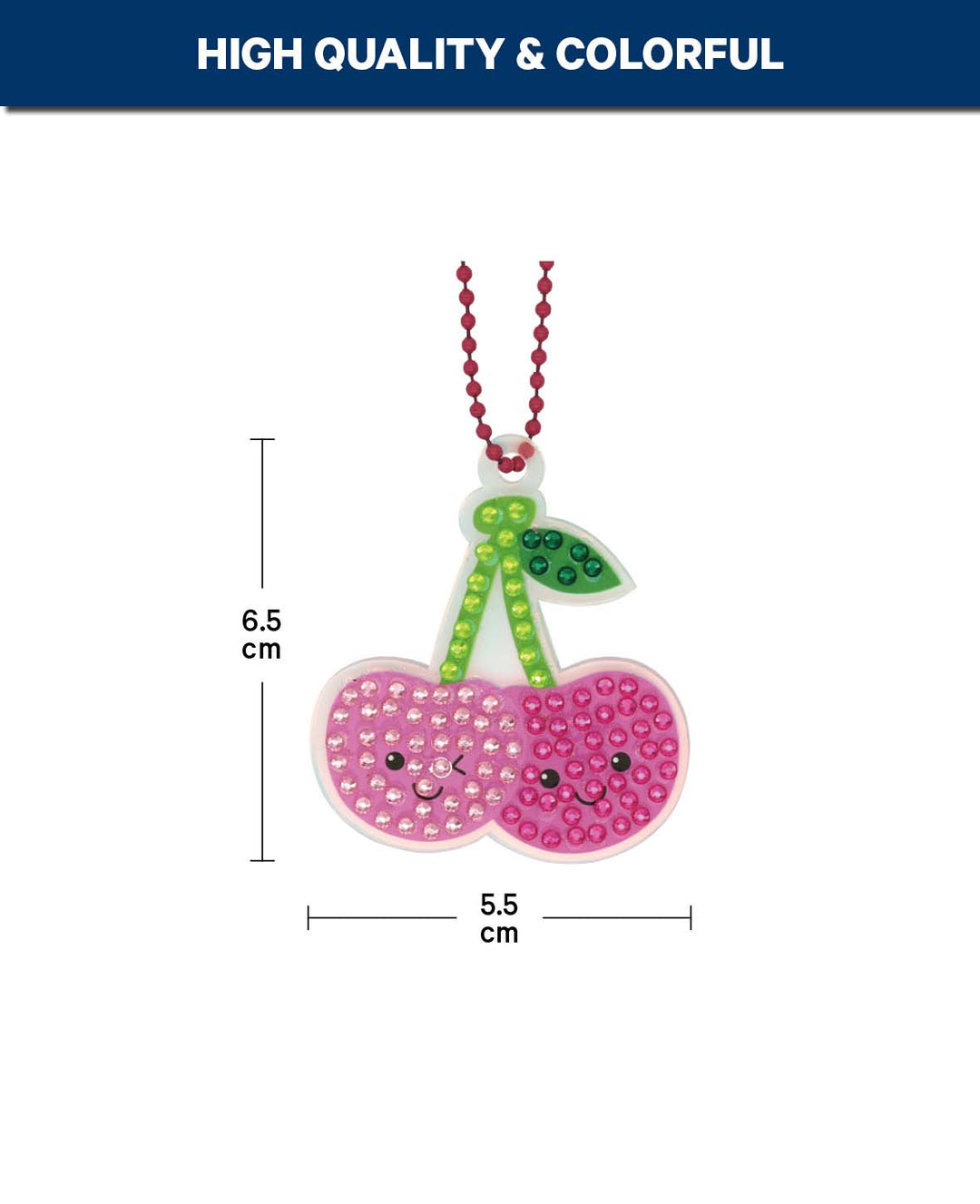 Diamond Painting Keychain, Cherry, 6.2 x 5.5 cm