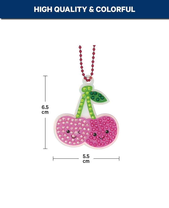 Diamond Painting Keychain, Cherry, 6.2 x 5.5 cm