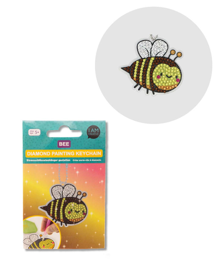 Diamond Painting Keychain, Bee, 5.7 x 6.5 cm