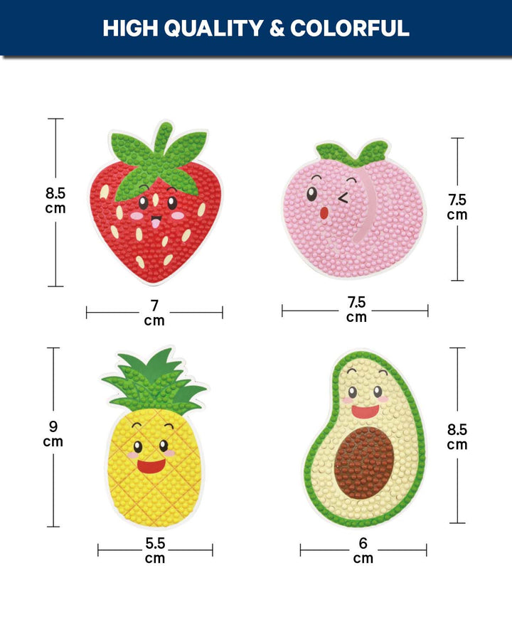 Diamond Painting Magnet Set, Fruits, 4 pcs.