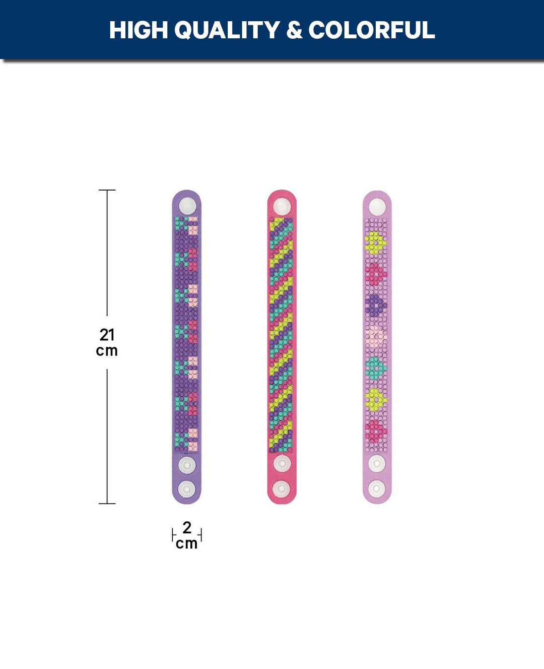 Diamond Painting Bracelet Set I, 21 x 2 cm, 3 pcs.