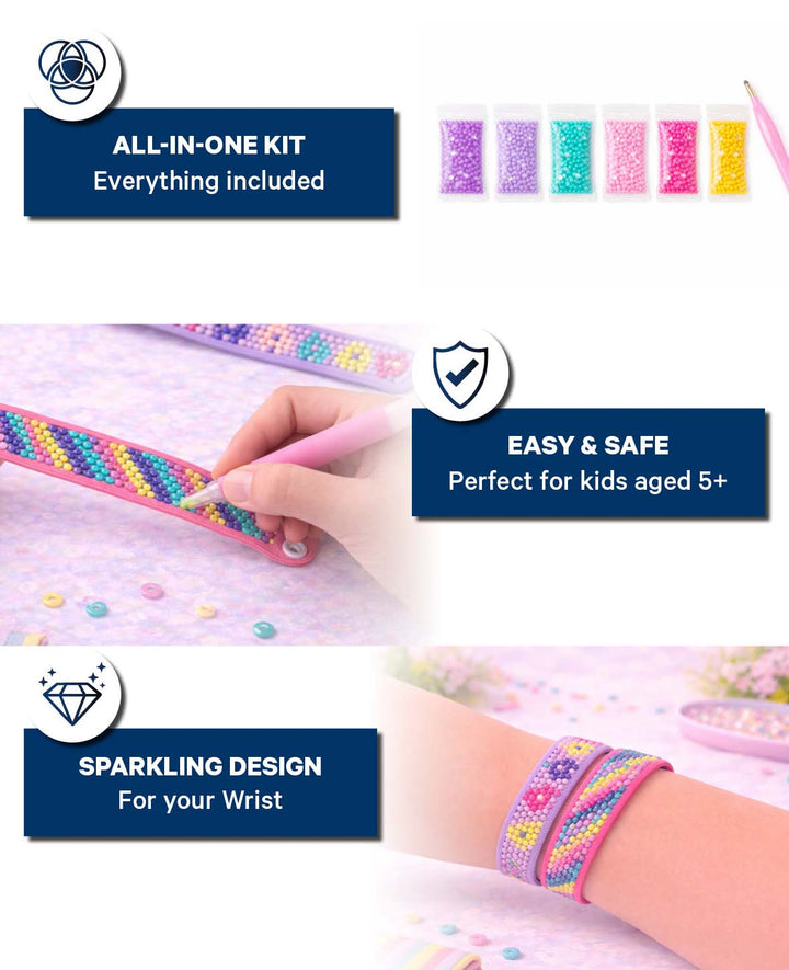 Diamond Painting Bracelet Set I, 21 x 2 cm, 3 pcs.