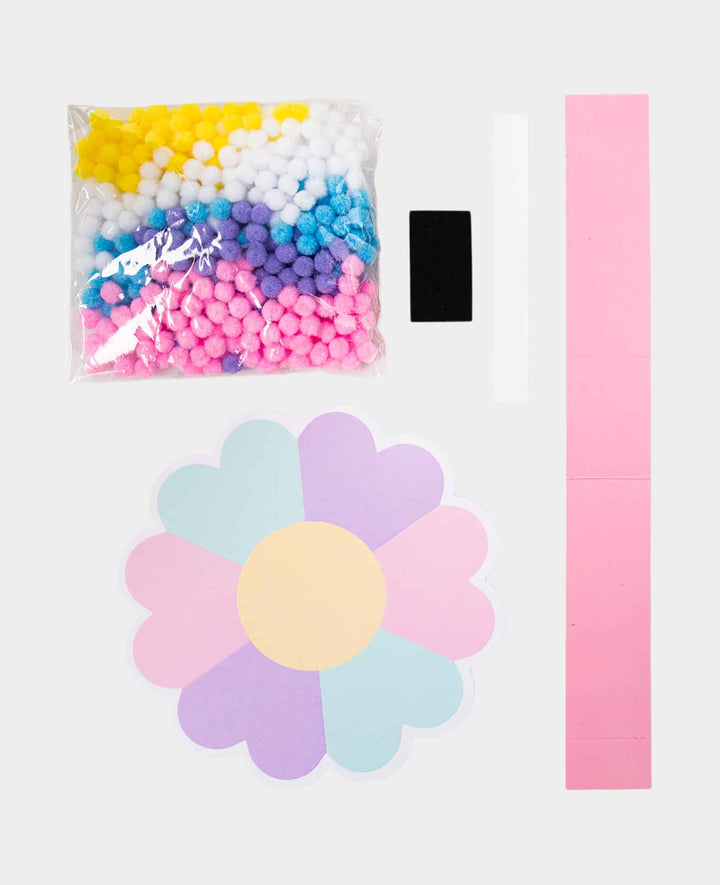 Pompon Set zum Selbermachen, lachendes Herz, Ø 16 cm, 1 Stk.