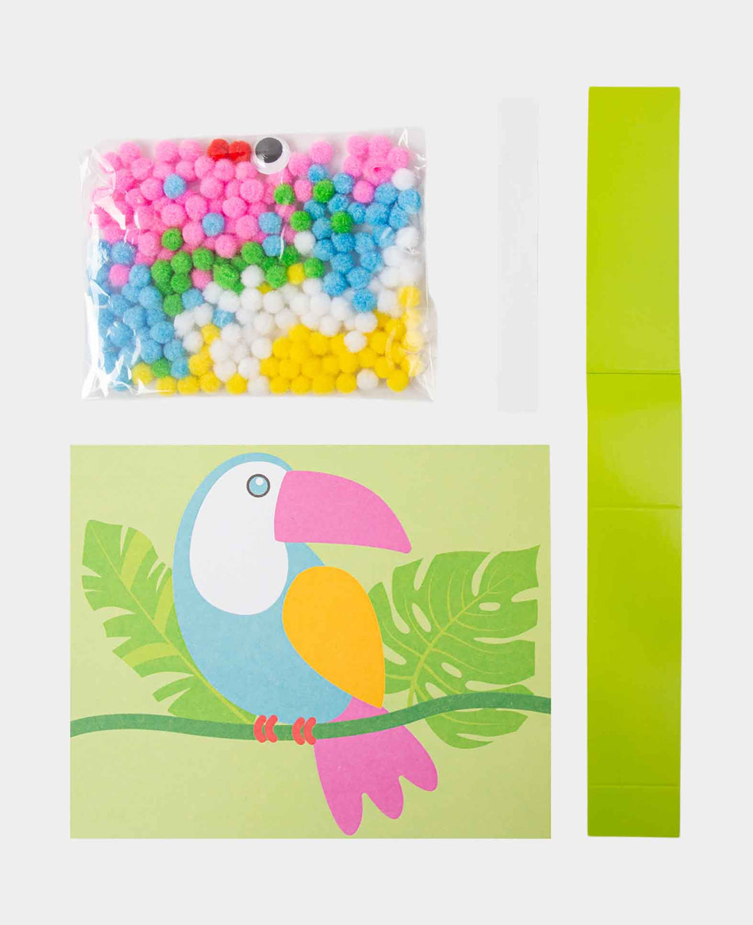 Pompon Set zum Selbermachen, Vogel, 18 x 15 cm, 1 Stk.