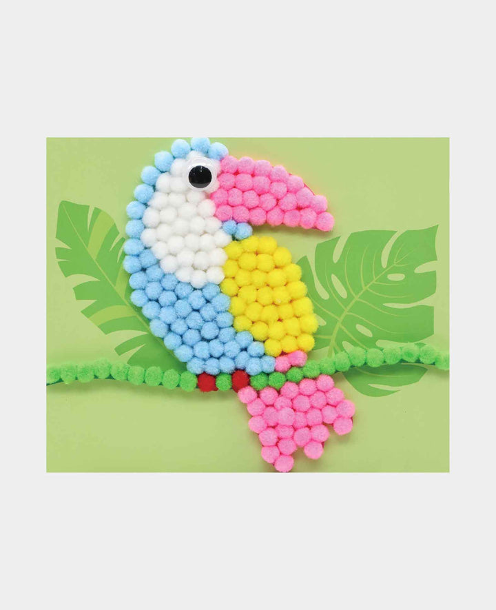 Pompon Set zum Selbermachen, Vogel, 18 x 15 cm, 1 Stk.