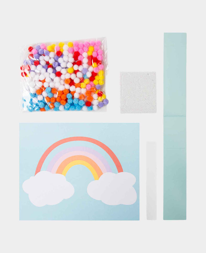 Pompon Set zum Selbermachen, Regenbogen, 18 x 15 cm, 1 Stk.