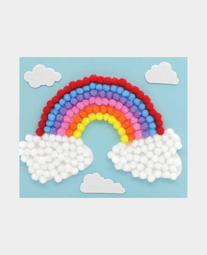Pompon Set zum Selbermachen, Regenbogen, 18 x 15 cm, 1 Stk.