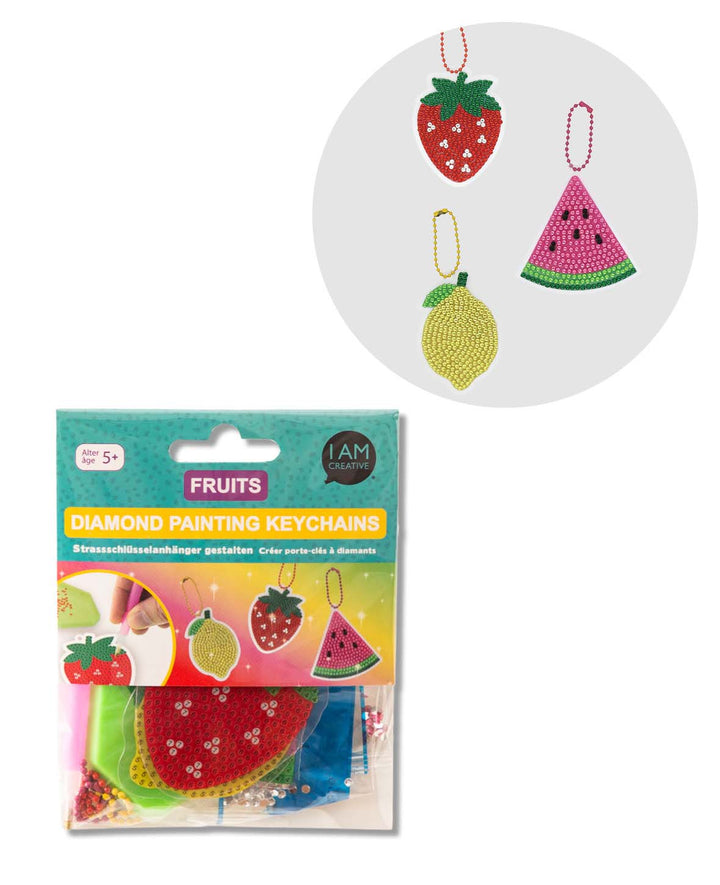Diamond Painting Keychain Set, Fruits, 3 pcs.