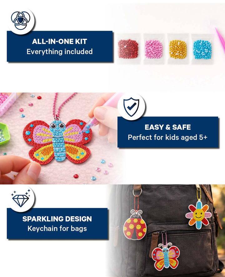 Diamond Painting Keychain Set, Summer, 3 pcs.