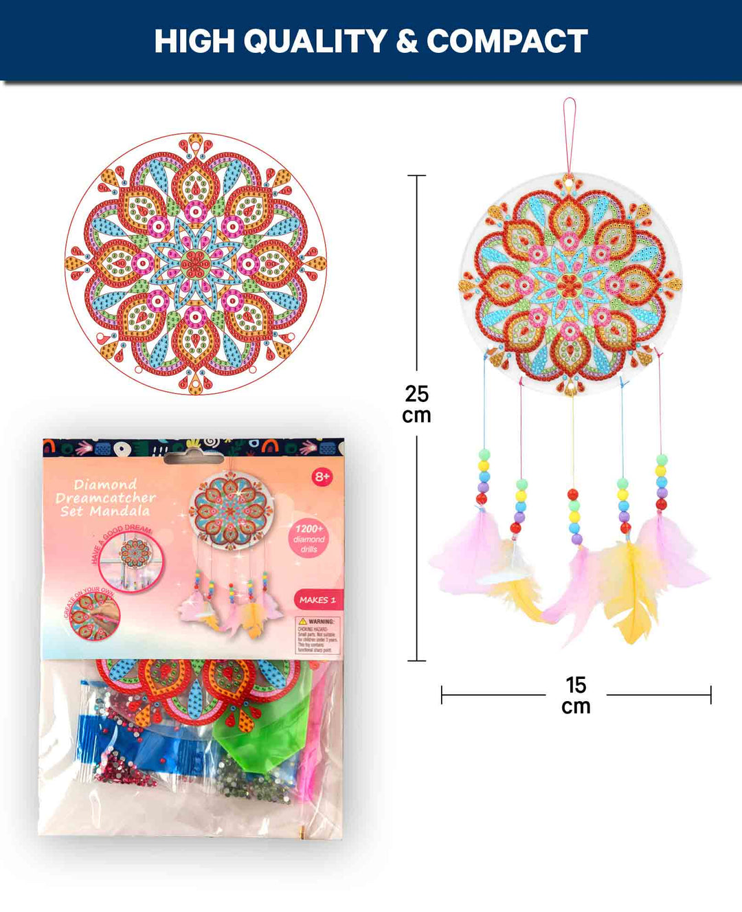 Diamond Painting Attrape-rêves Mandala, Kit complet